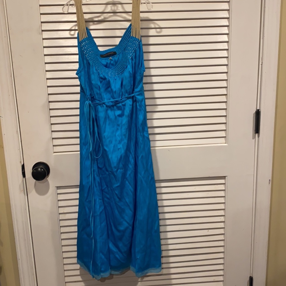 EUC Elie Tahari size 12 blue silk and elastane dress - Picture 2 of 6